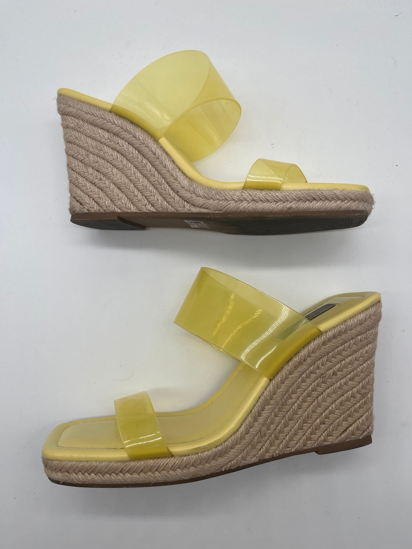 Yellow Sandals Heels Wedge Clothes Mentor, Size 9.5