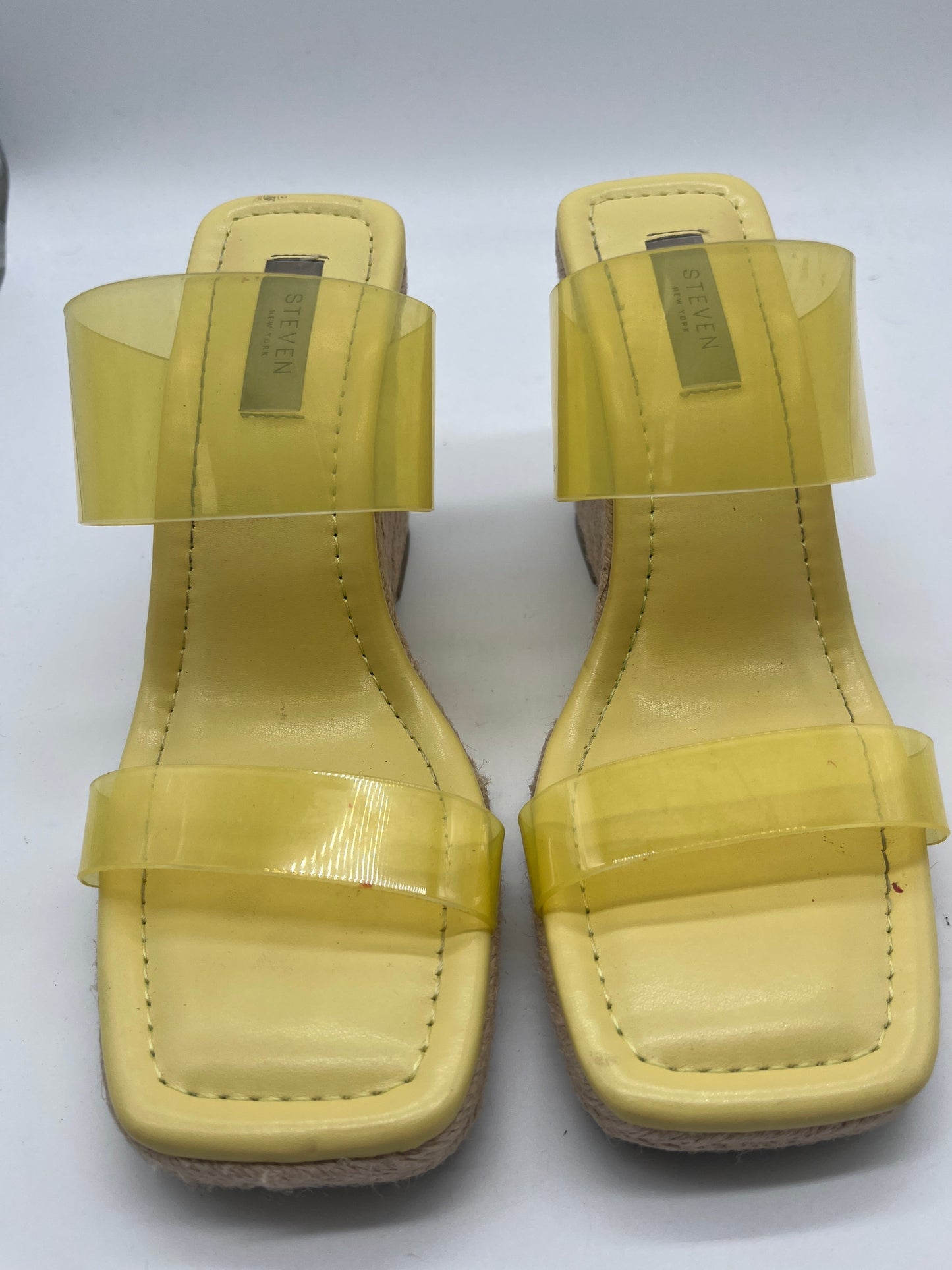 Yellow Sandals Heels Wedge Clothes Mentor, Size 9.5