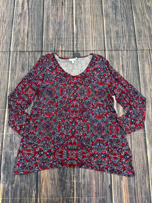 Red Top Long Sleeve Basic J. Jill, Size Petite L