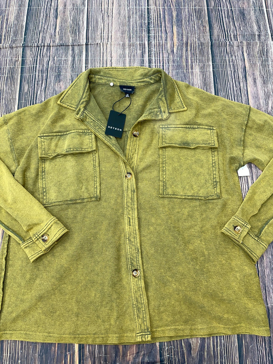 Jacket Shirt By Clothes Mentor In Green, Size: 2x