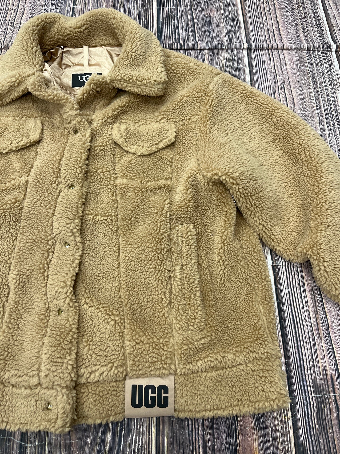 Coat Faux Fur & Sherpa By Ugg In Tan, Size: Xl