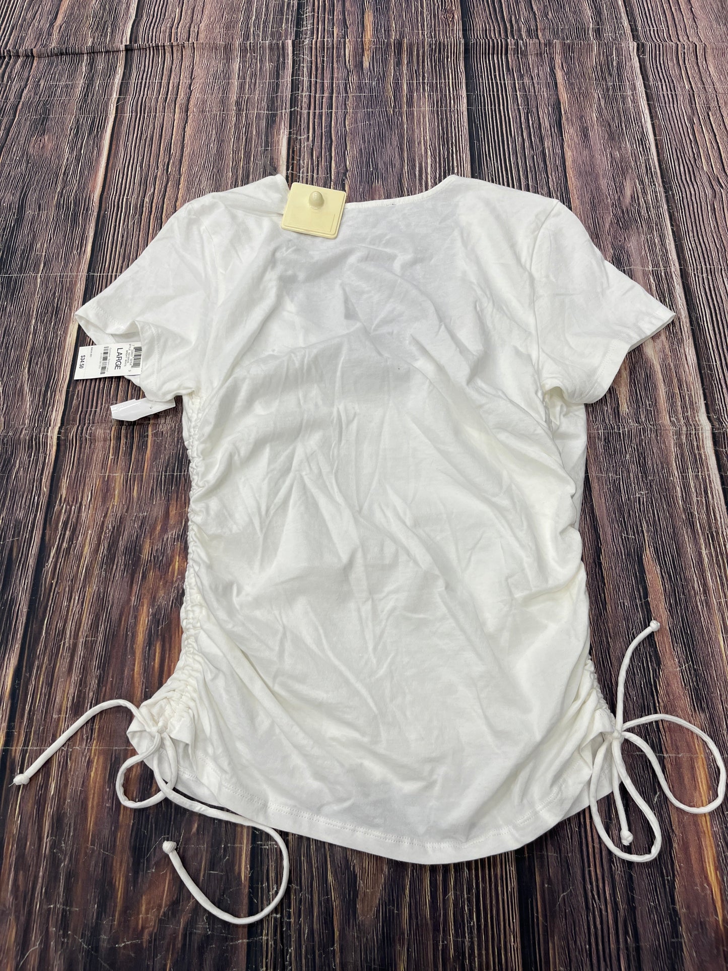 Top Short Sleeve By Inc In White, Size: L