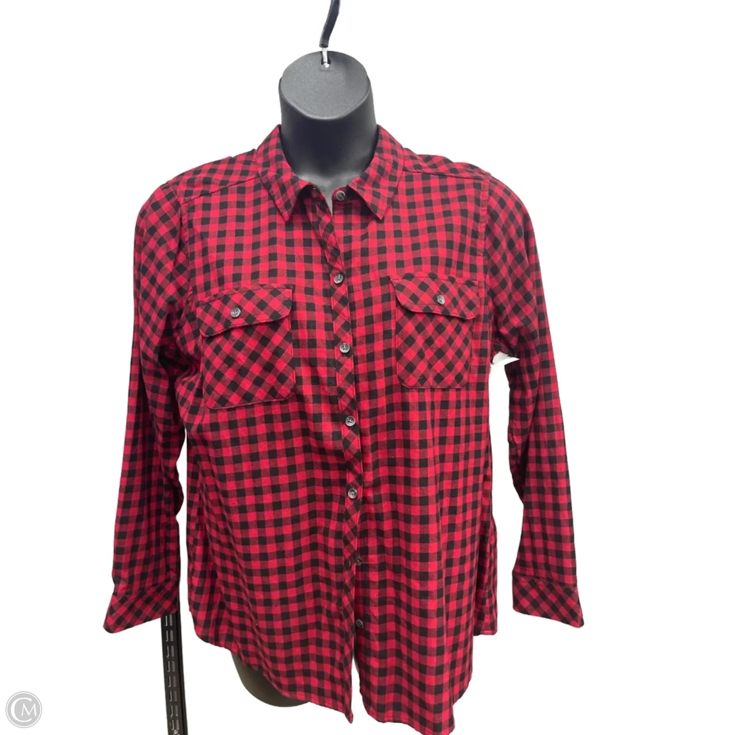 Top Long Sleeve By Croft And Barrow In Red, Size: 1x