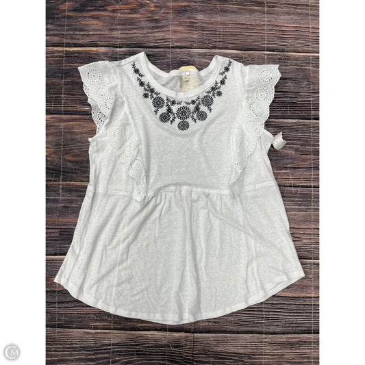 Top Sleeveless By Cato In White, Size: 1x