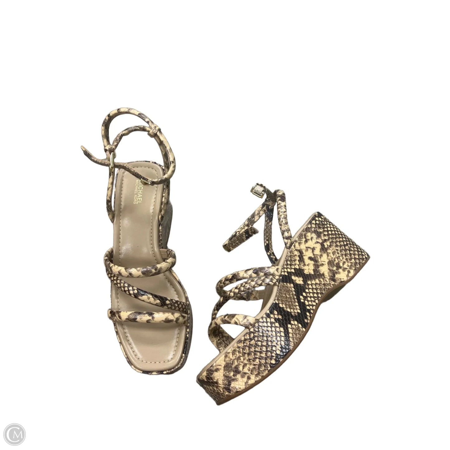 Sandals Heels Block By Michael By Michael Kors In Animal Print, Size: 9
