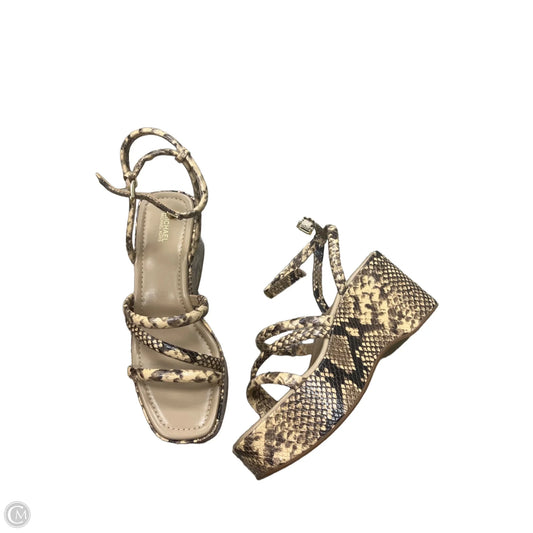 Sandals Heels Block By Michael By Michael Kors In Animal Print, Size: 9