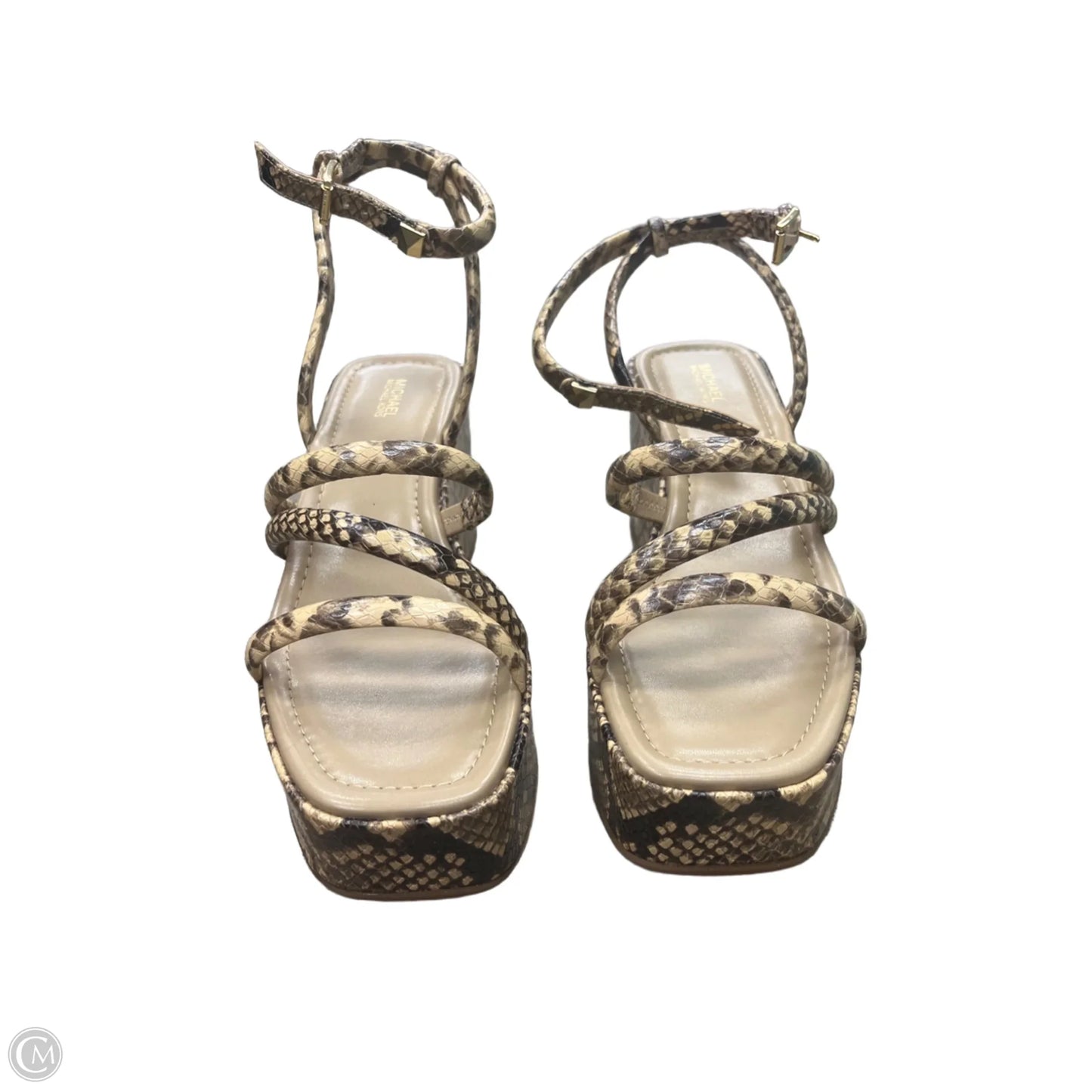 Sandals Heels Block By Michael By Michael Kors In Animal Print, Size: 9