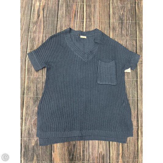Sweater Short Sleeve By Easel In Blue, Size: L