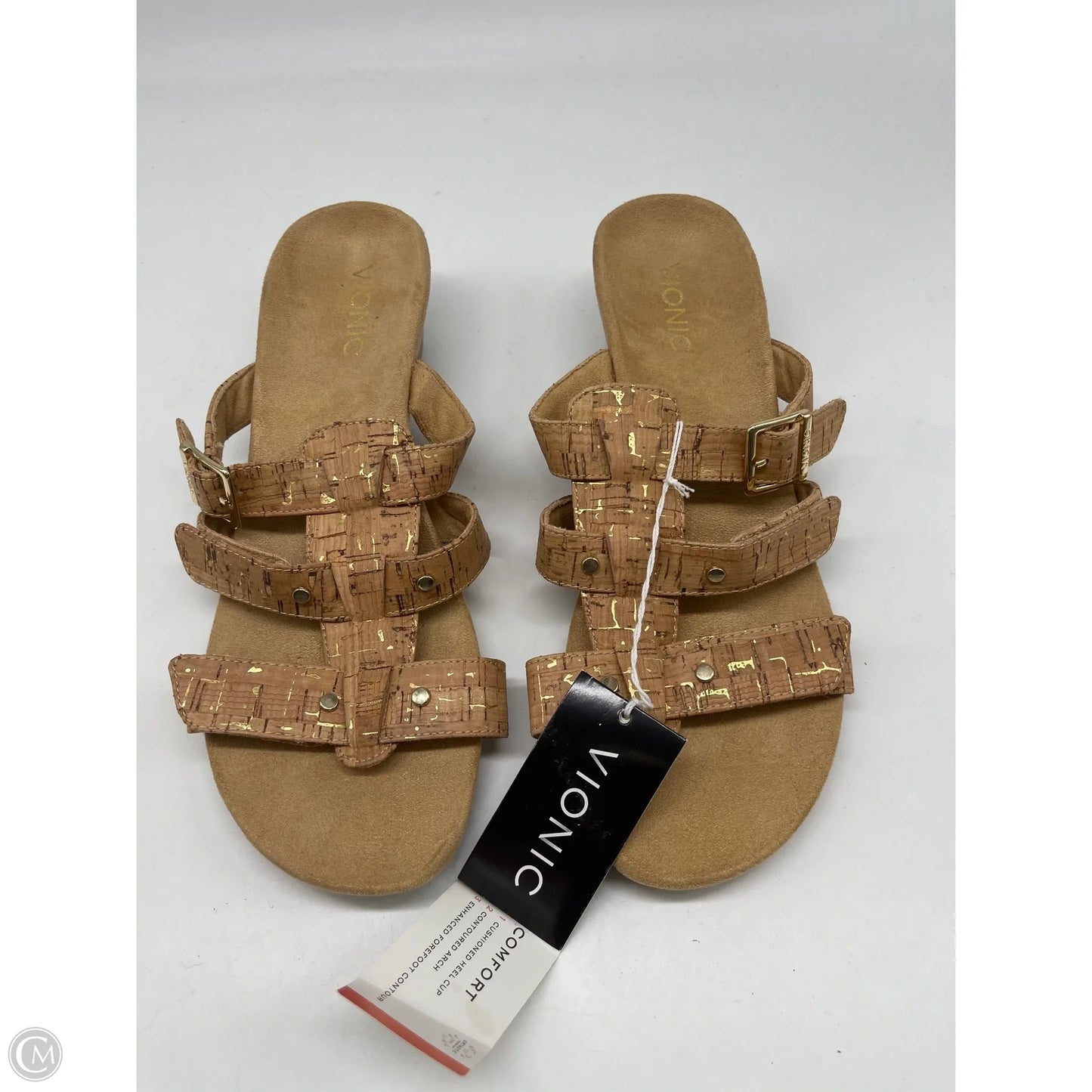 Sandals Heels Wedge By Vionic In Tan, Size: 9