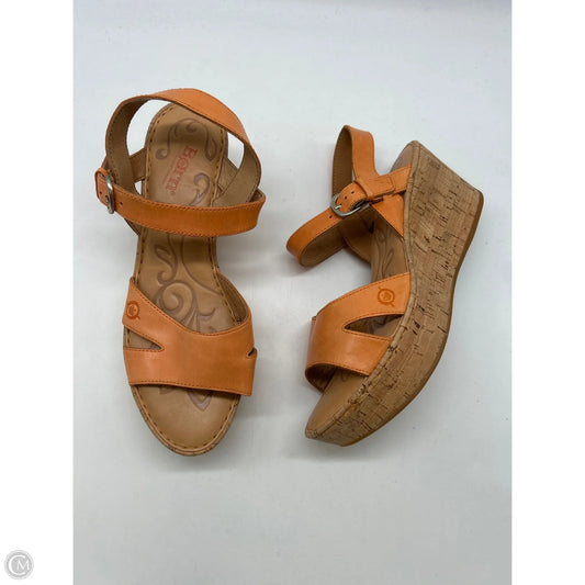 Sandals Heels Wedge By Born In Orange, Size: 8