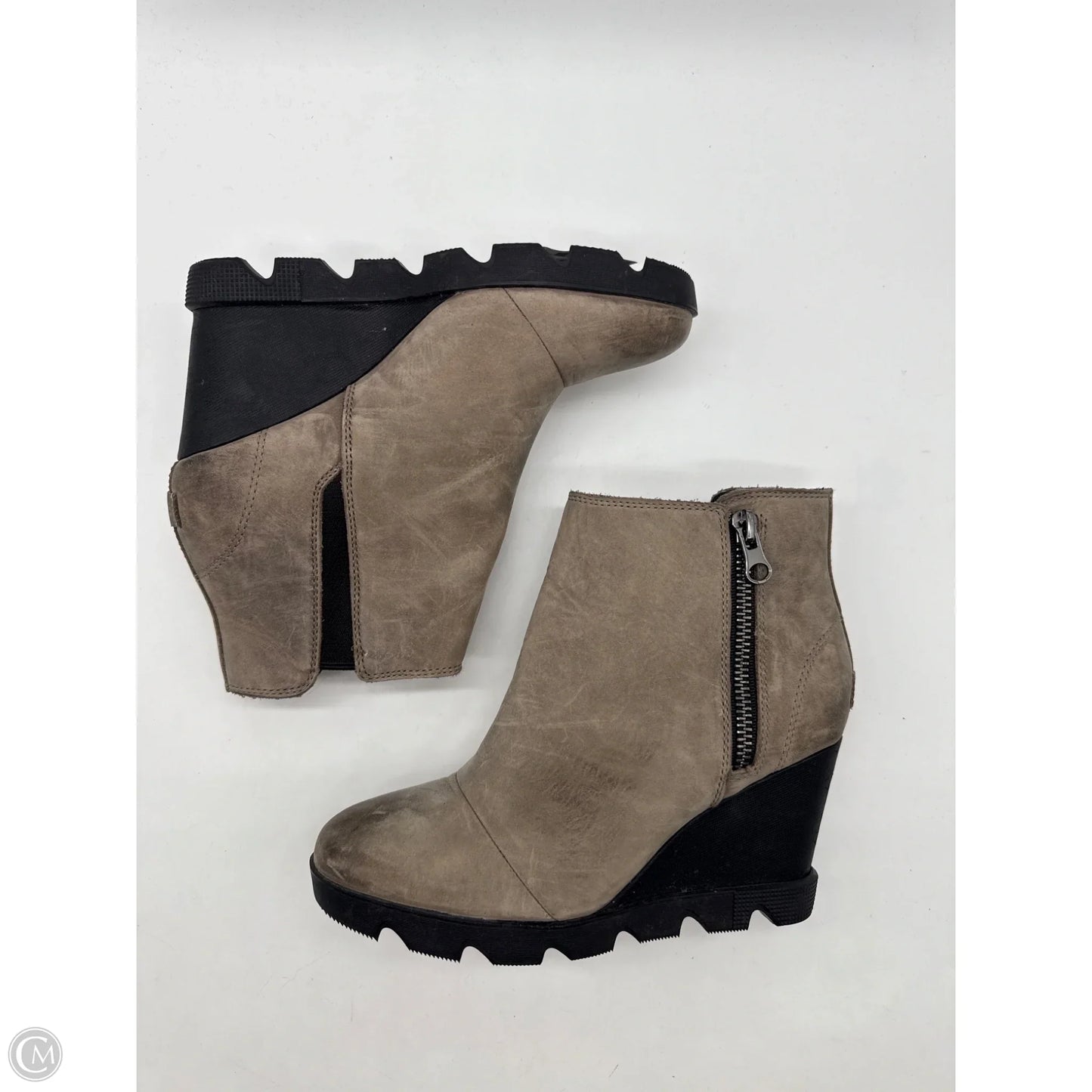 Boots Ankle Heels By Sorel In Grey, Size: 7.5