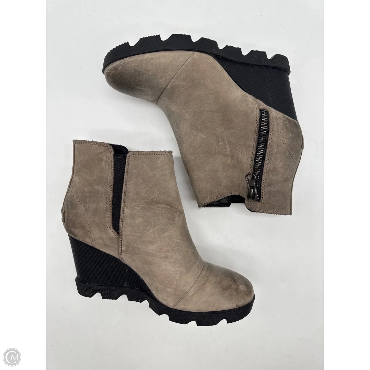 Boots Ankle Heels By Sorel In Grey, Size: 7.5