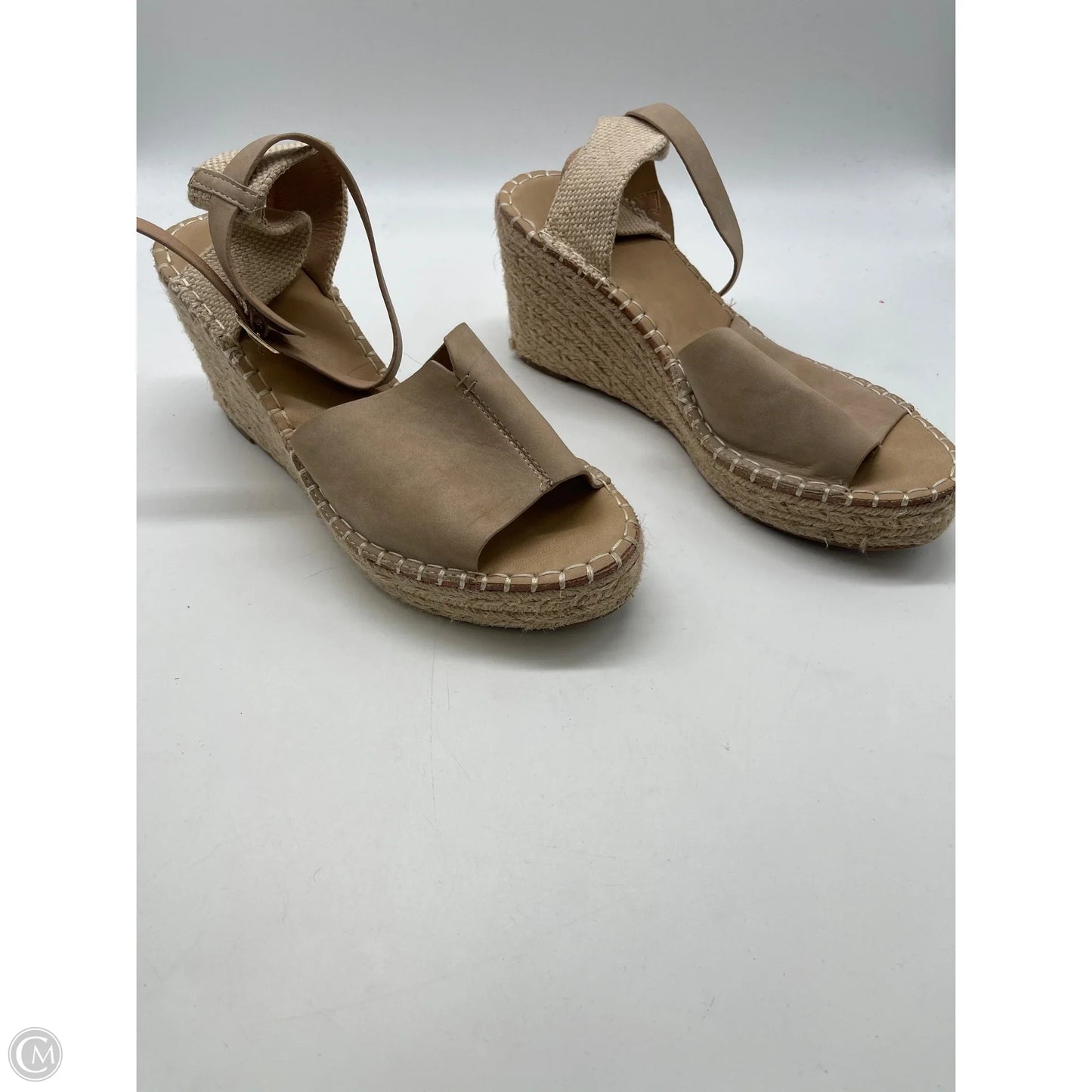 Sandals Heels Wedge By Catherine Malandrino In Tan, Size: 10