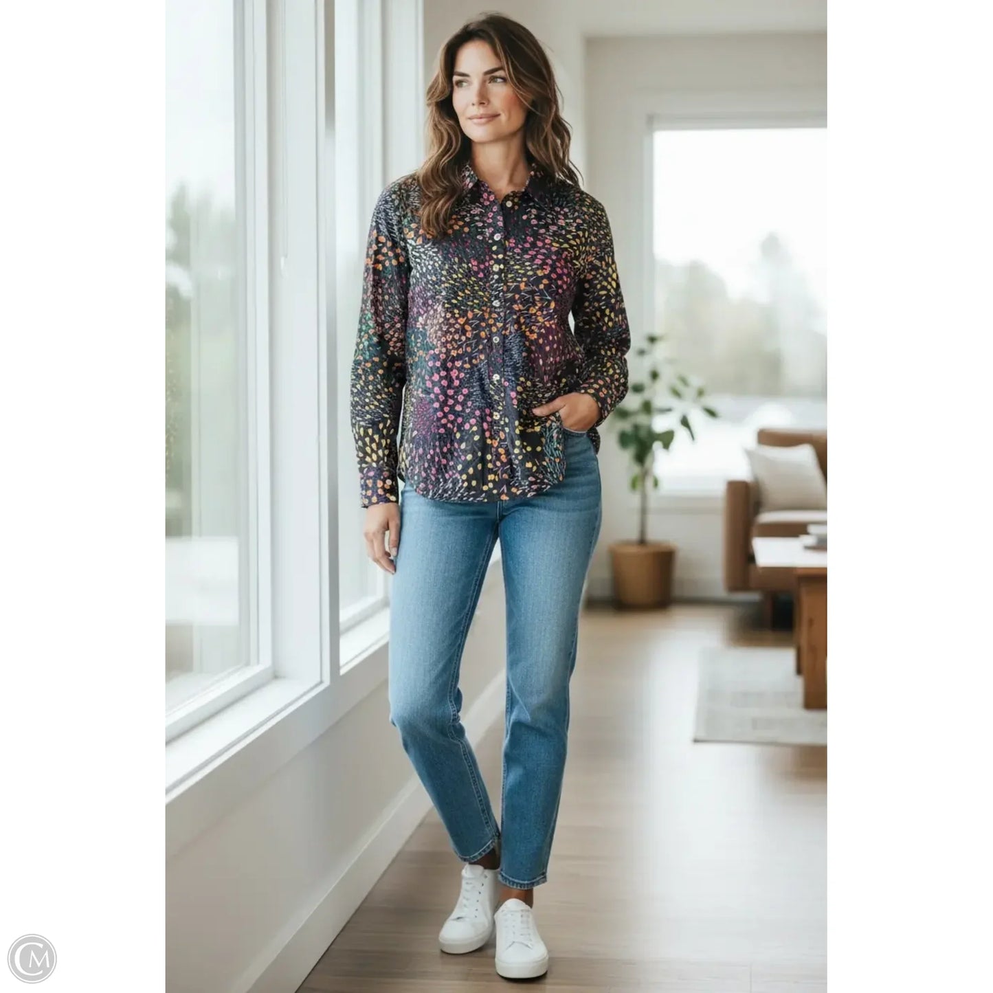 Top Long Sleeve By Talbots In Blue, Size: S