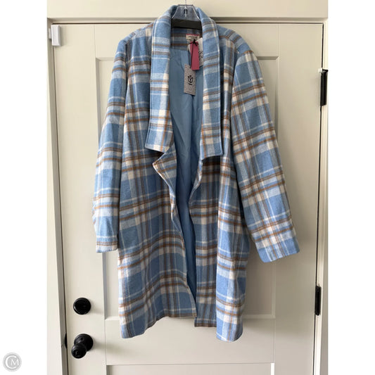 Coat Peacoat By Andree By Unit In Blue, Size: 3x
