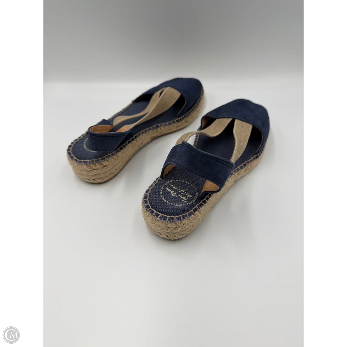 Sandals Flats By Clothes Mentor In Navy, Size: 6.5
