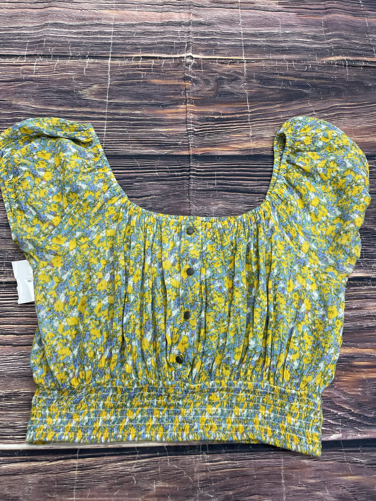 Yellow Top Short Sleeve Free People, Size M