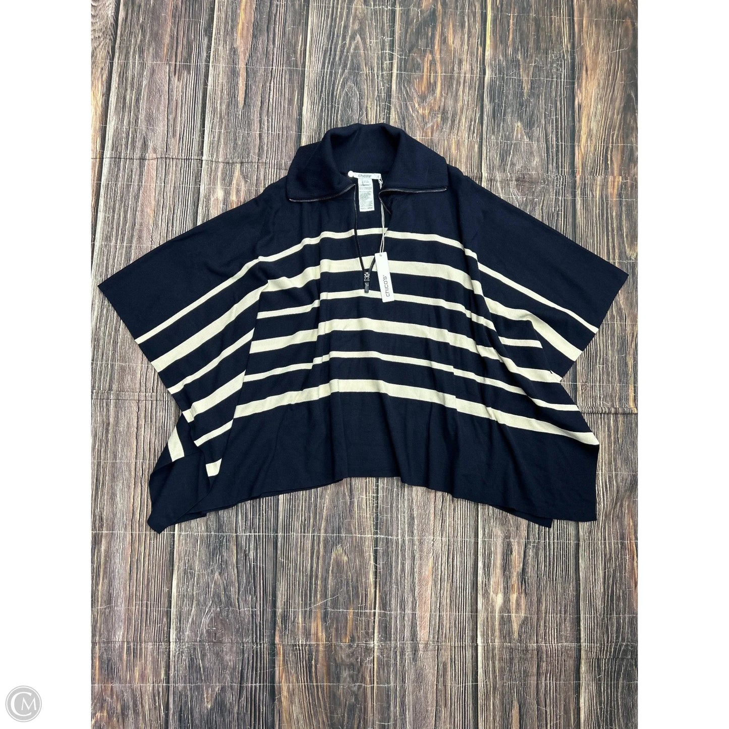 Poncho By Chicos In Blue, Size: Xl