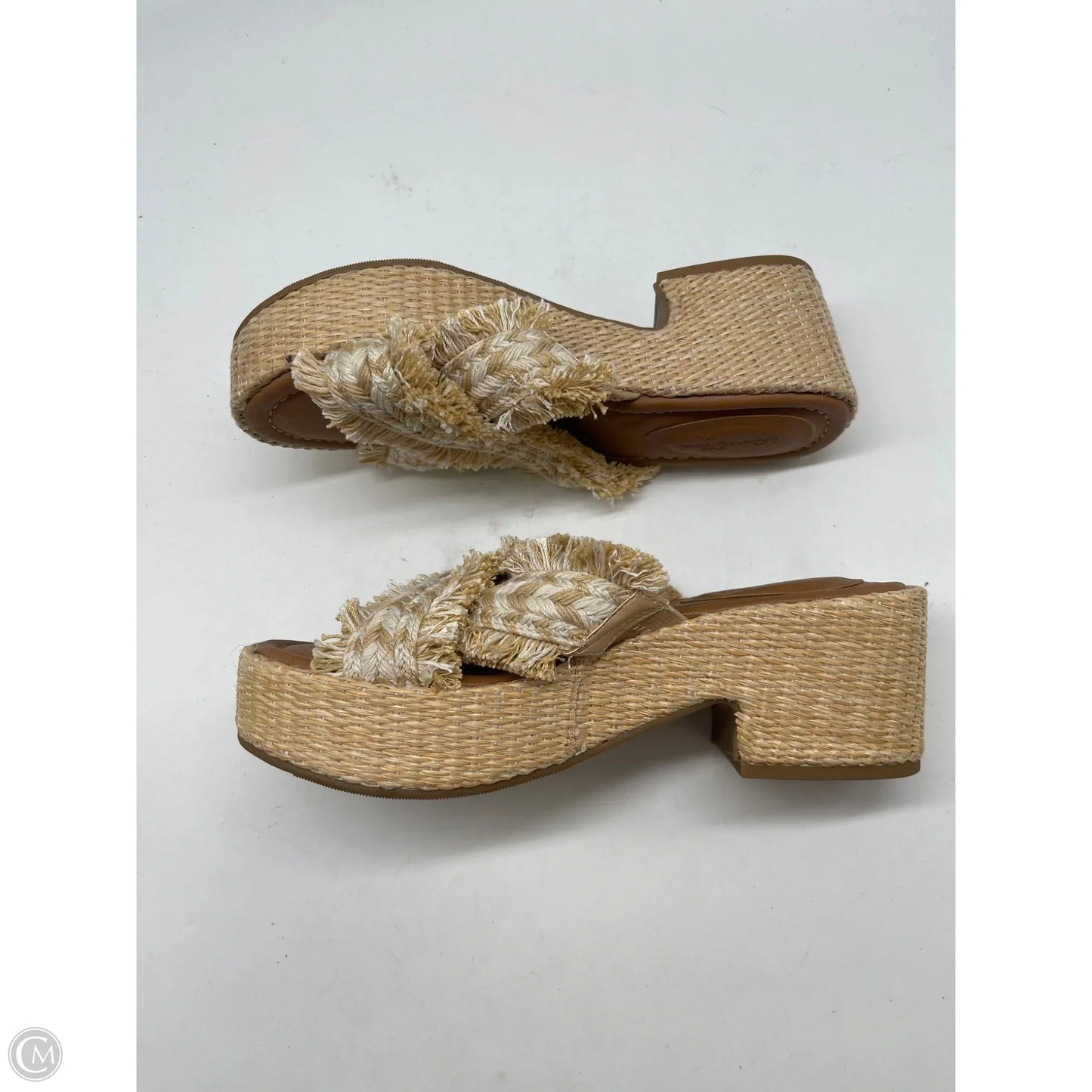 Sandals Heels Wedge By Universal Thread In Tan, Size: 6.5