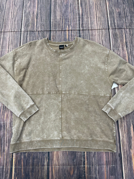 Sweatshirt Crewneck By Mono B In Tan, Size: 2x