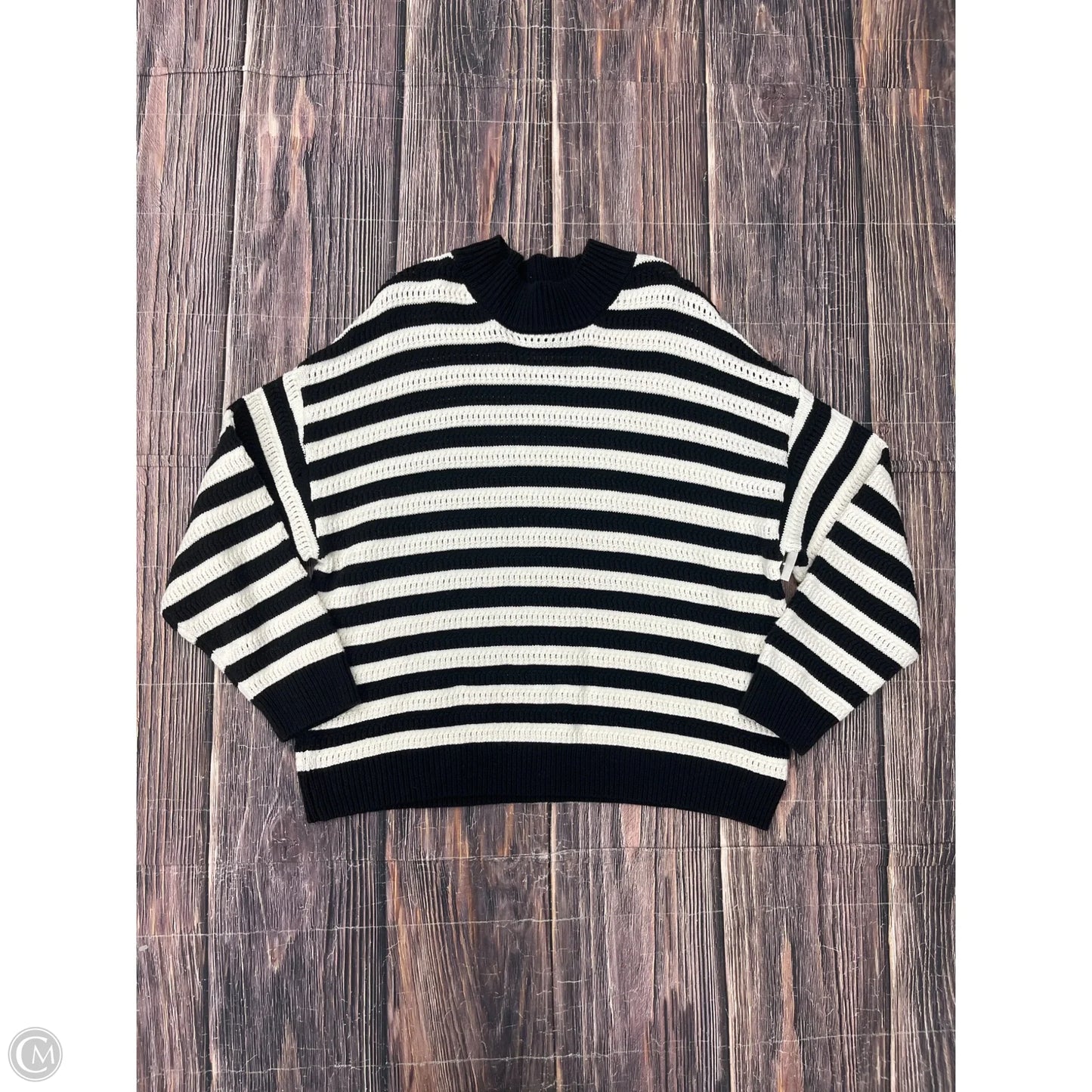 Sweater By Time And Tru In Black & White, Size: 2x