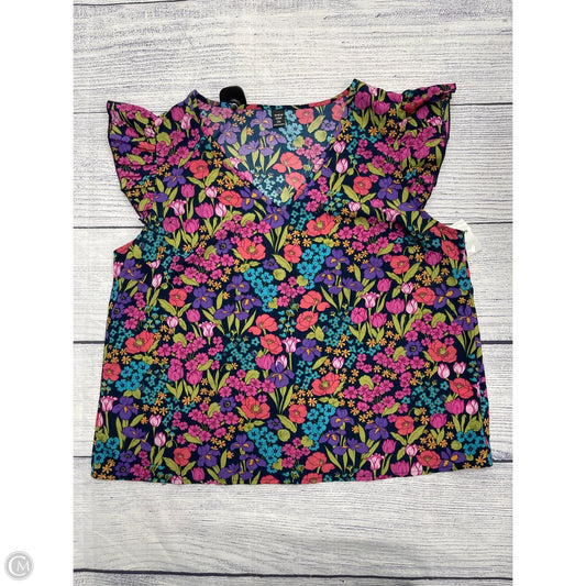 Top Sleeveless Basic By Shein In Floral Print, Size: 1x