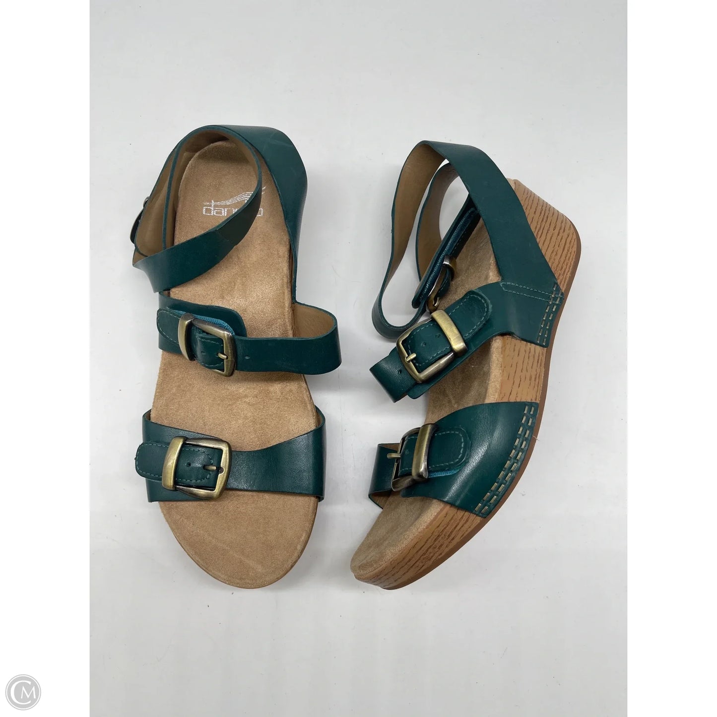 Sandals Heels Wedge By Dansko In Green, Size: 7