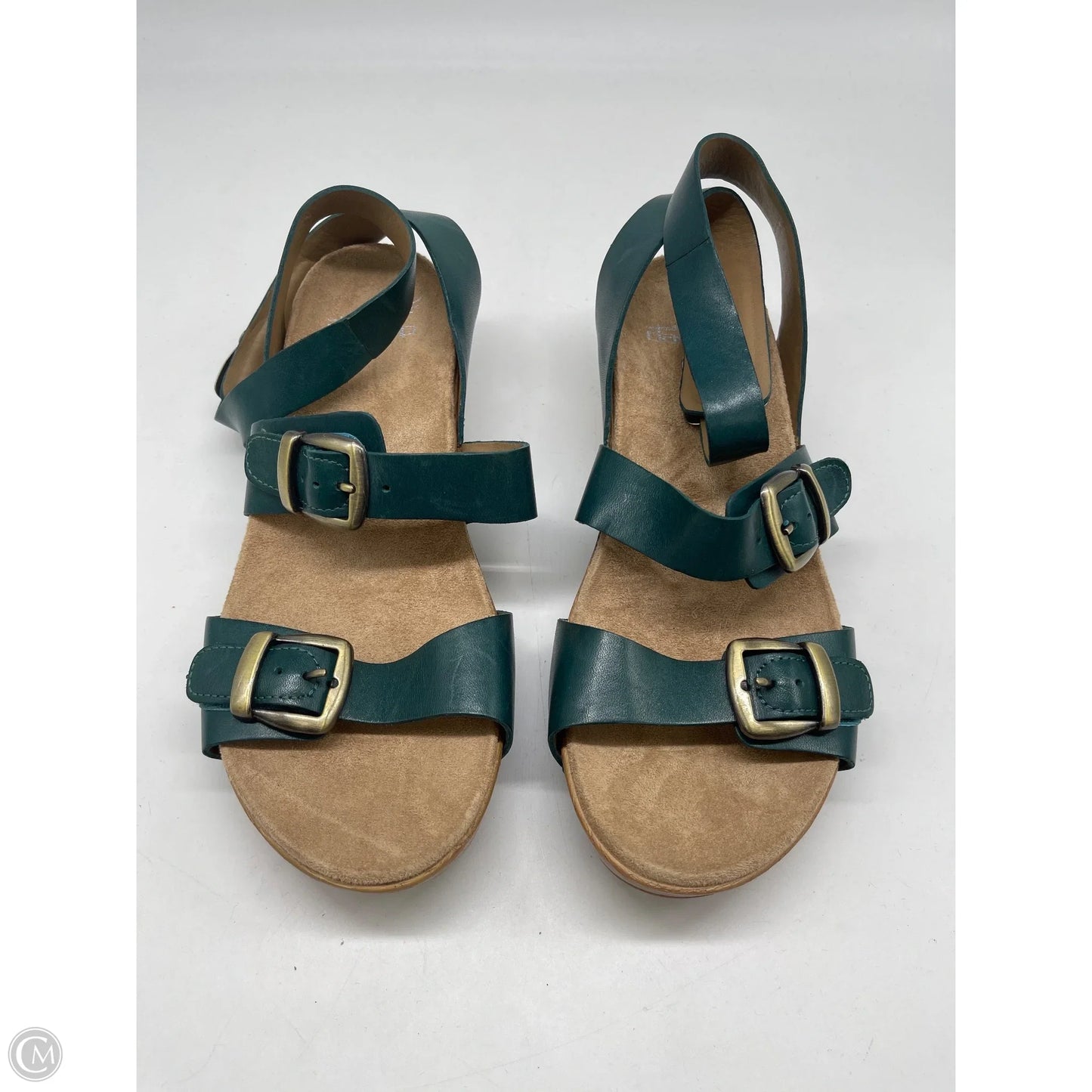 Sandals Heels Wedge By Dansko In Green, Size: 7
