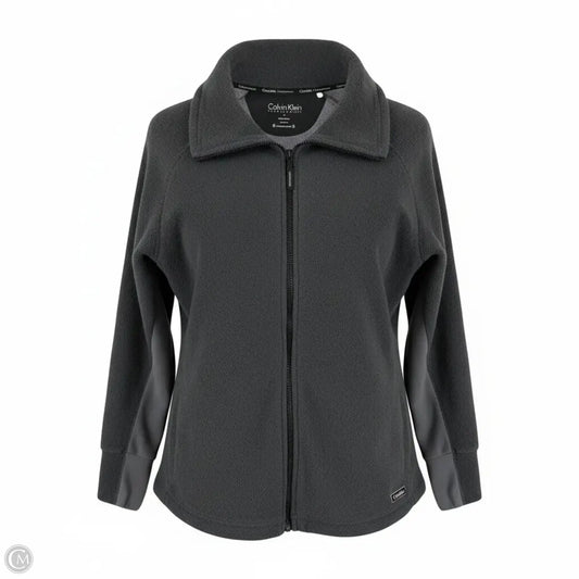 Jacket Fleece By Calvin Klein Performance In Grey, Size: 1x
