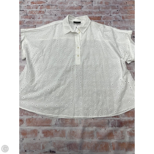 Top Short Sleeve By Lane Bryant In White, Size: 3x