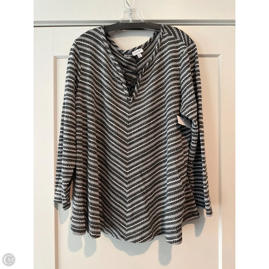 Top Long Sleeve By Avenue In Grey, Size: 3x
