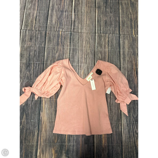 Top Short Sleeve By Maeve In Pink, Size: M