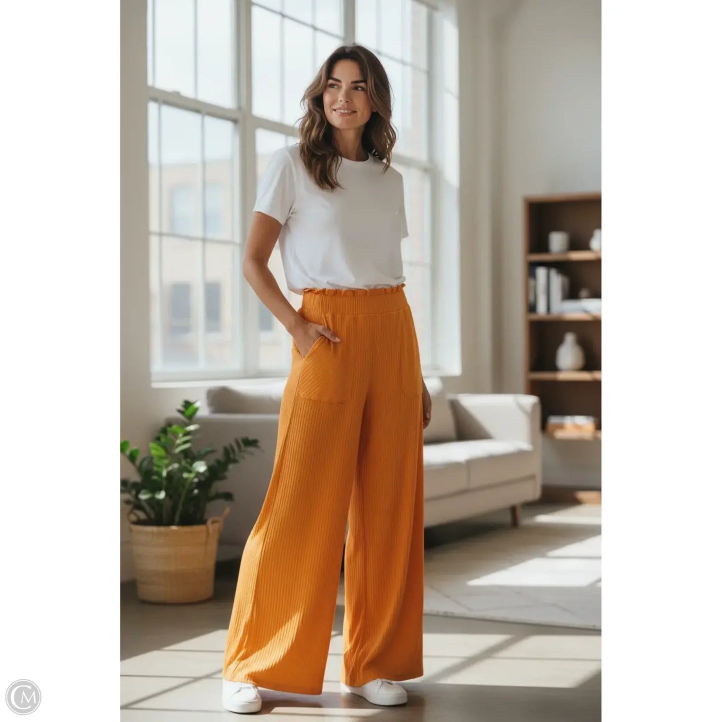 Pants Wide Leg By Free People In Orange, Size: M