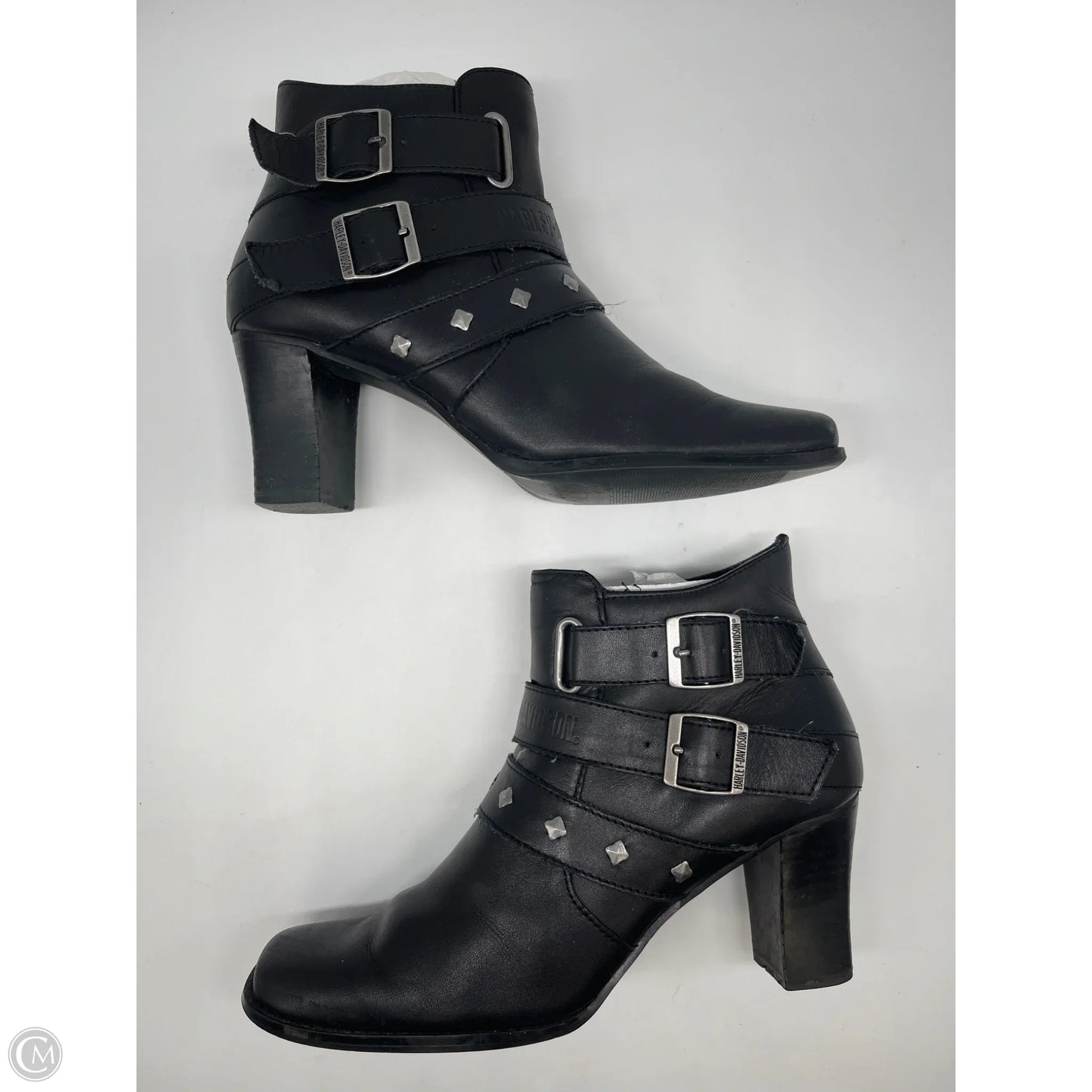 Boots Ankle Heels By Harley Davidson In Black, Size: 9.5