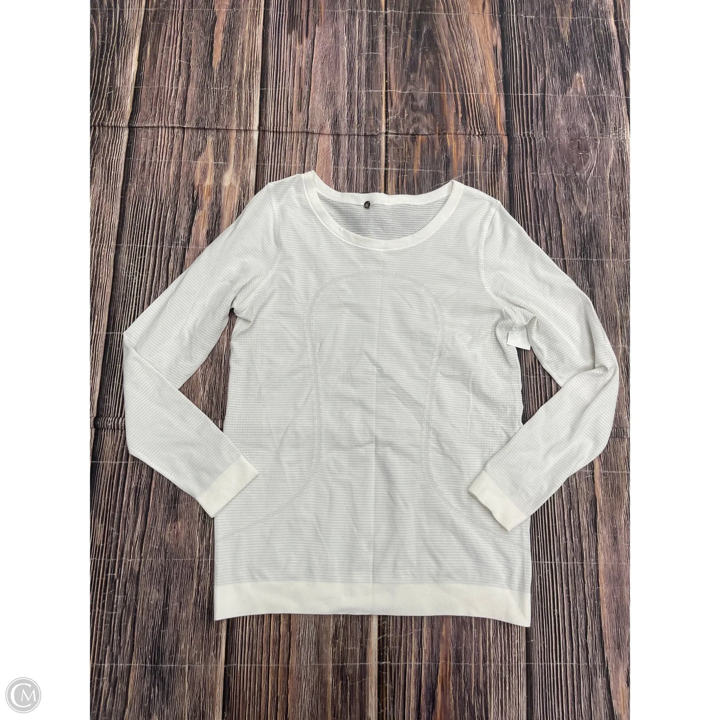 Athletic Top Long Sleeve Crewneck By Lululemon In White, Size: 8