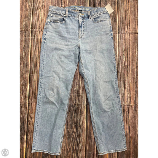 Jeans Straight By American Eagle In Blue Denim, Size: 8