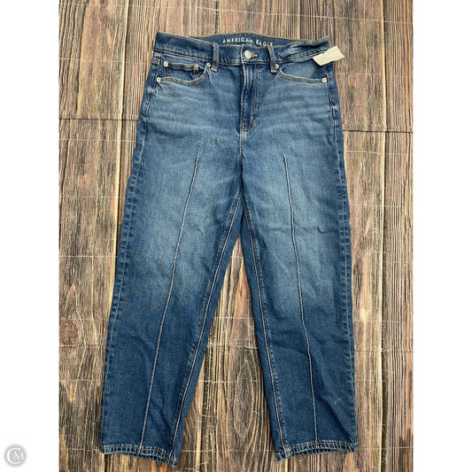 Jeans Straight By American Eagle In Blue Denim, Size: 8