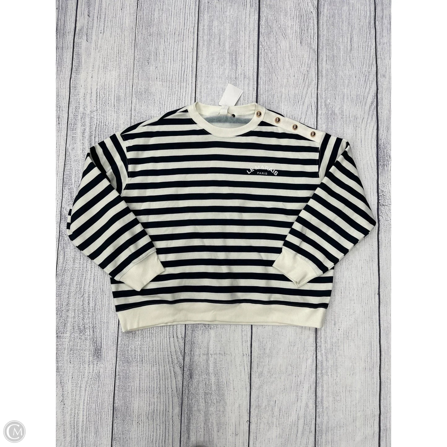 Sweatshirt Crewneck By H&m In Striped Pattern, Size: Xl