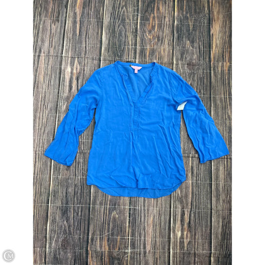 Top Long Sleeve Designer By Lilly Pulitzer In Blue, Size: M