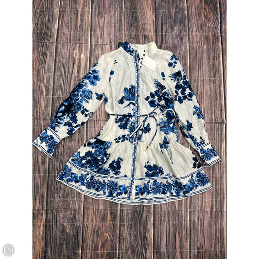 Dress Casual Short By H&m In Blue & Cream, Size: M