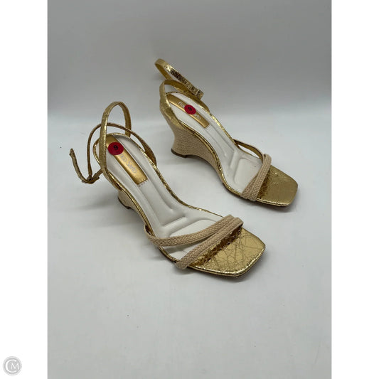 Shoes Heels Wedge By Franco Sarto In Gold, Size: 9