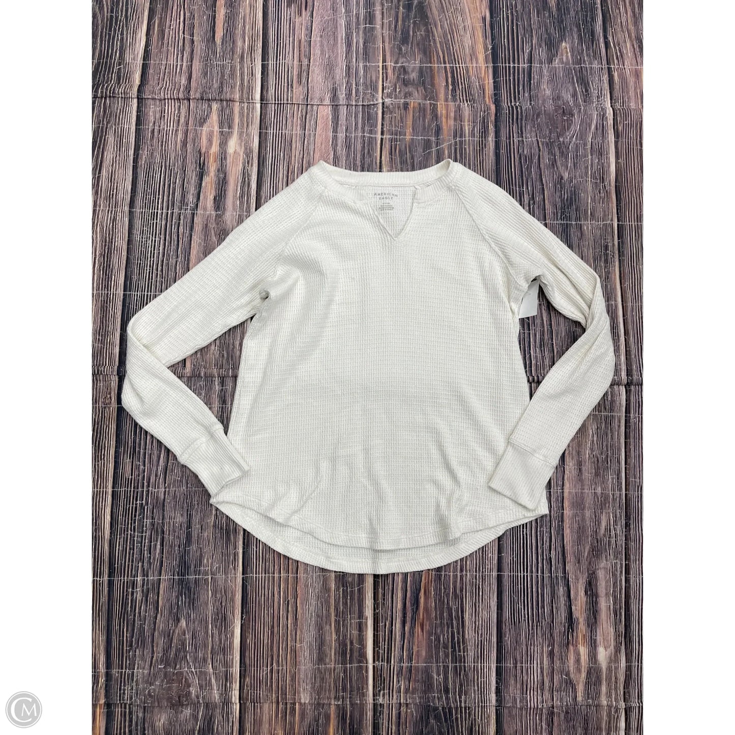 Top Long Sleeve By American Eagle In Cream, Size: S