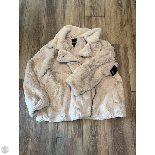 Jacket Faux Fur & Sherpa By Simply Vera In Taupe, Size: 1x