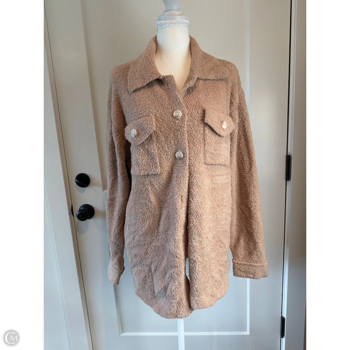 Jacket Shirt By Sincerely Jules In Brown, Size: L
