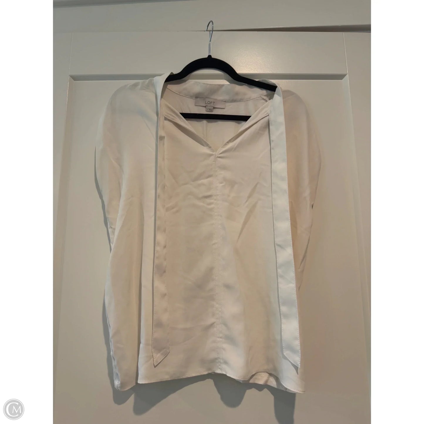 Top Short Sleeve By Loft In Cream, Size: M