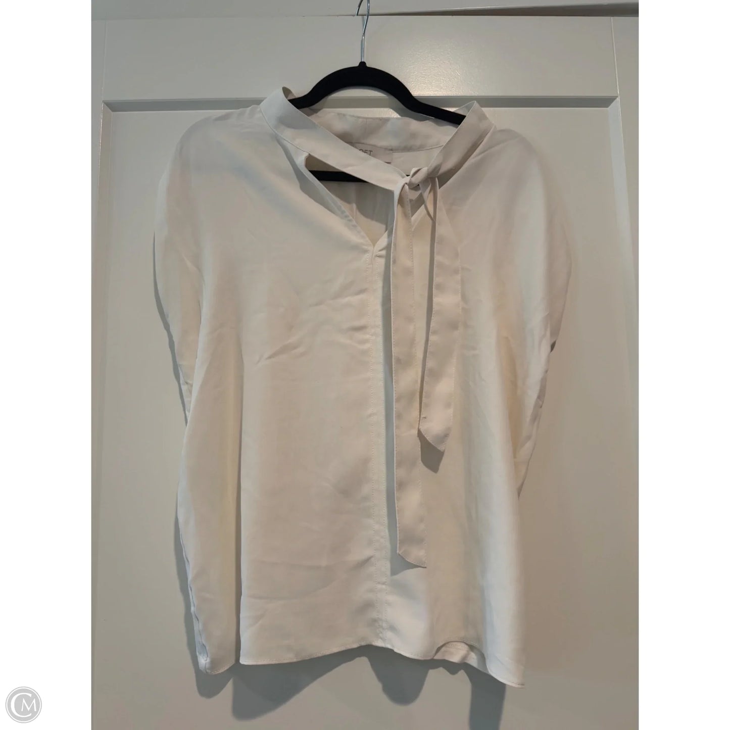 Top Short Sleeve By Loft In Cream, Size: M
