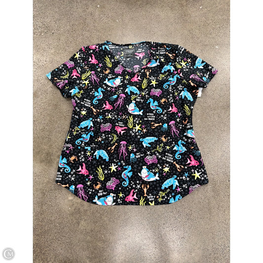 Top Short Sleeve By Cherokee In Black, Size: L