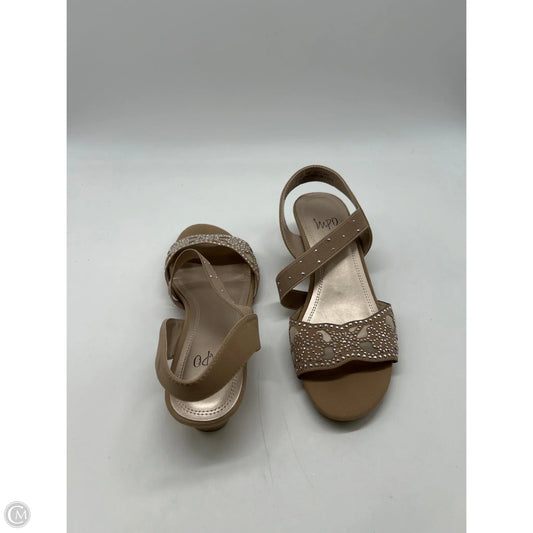 Sandals Heels Wedge By Impo In Tan, Size: 7.5