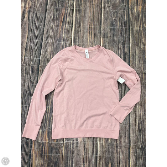 Athletic Top Long Sleeve Crewneck By Lululemon In Pink, Size: 4