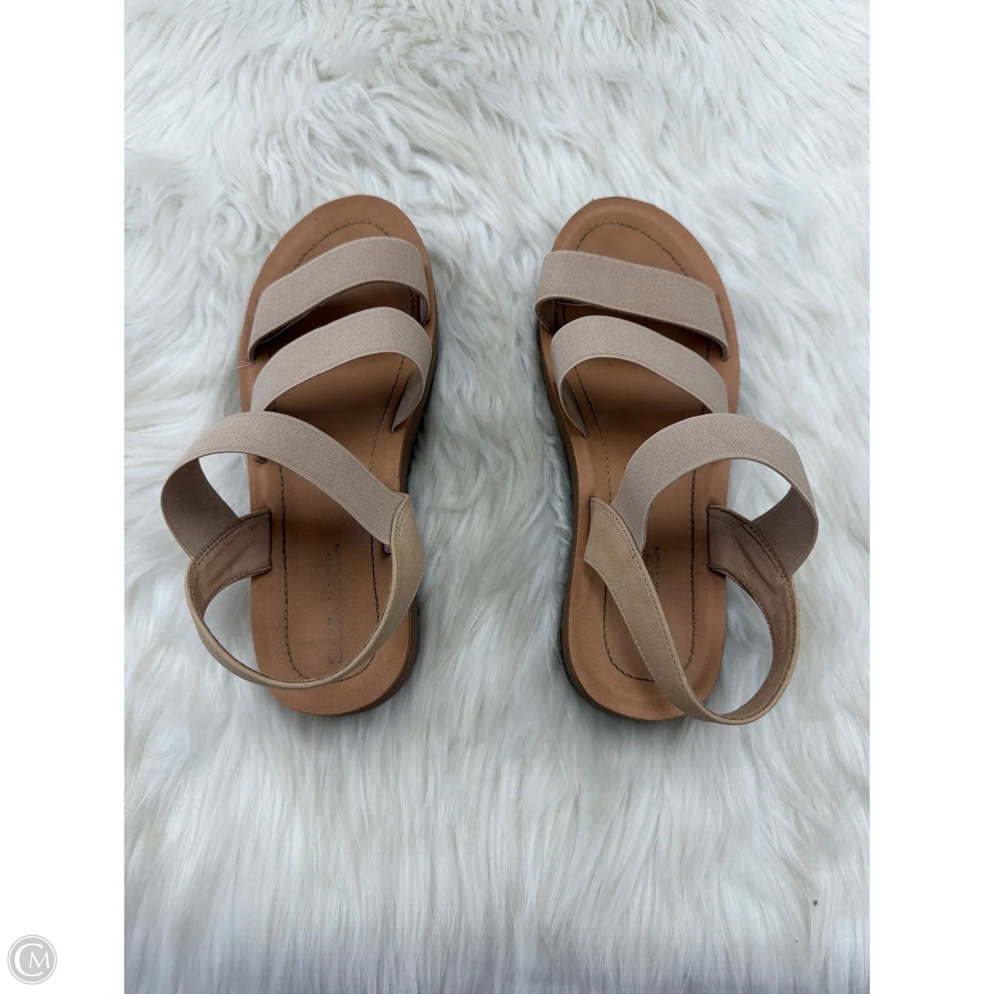 Sandals Heels Platform By Solanz In Tan, Size: 8